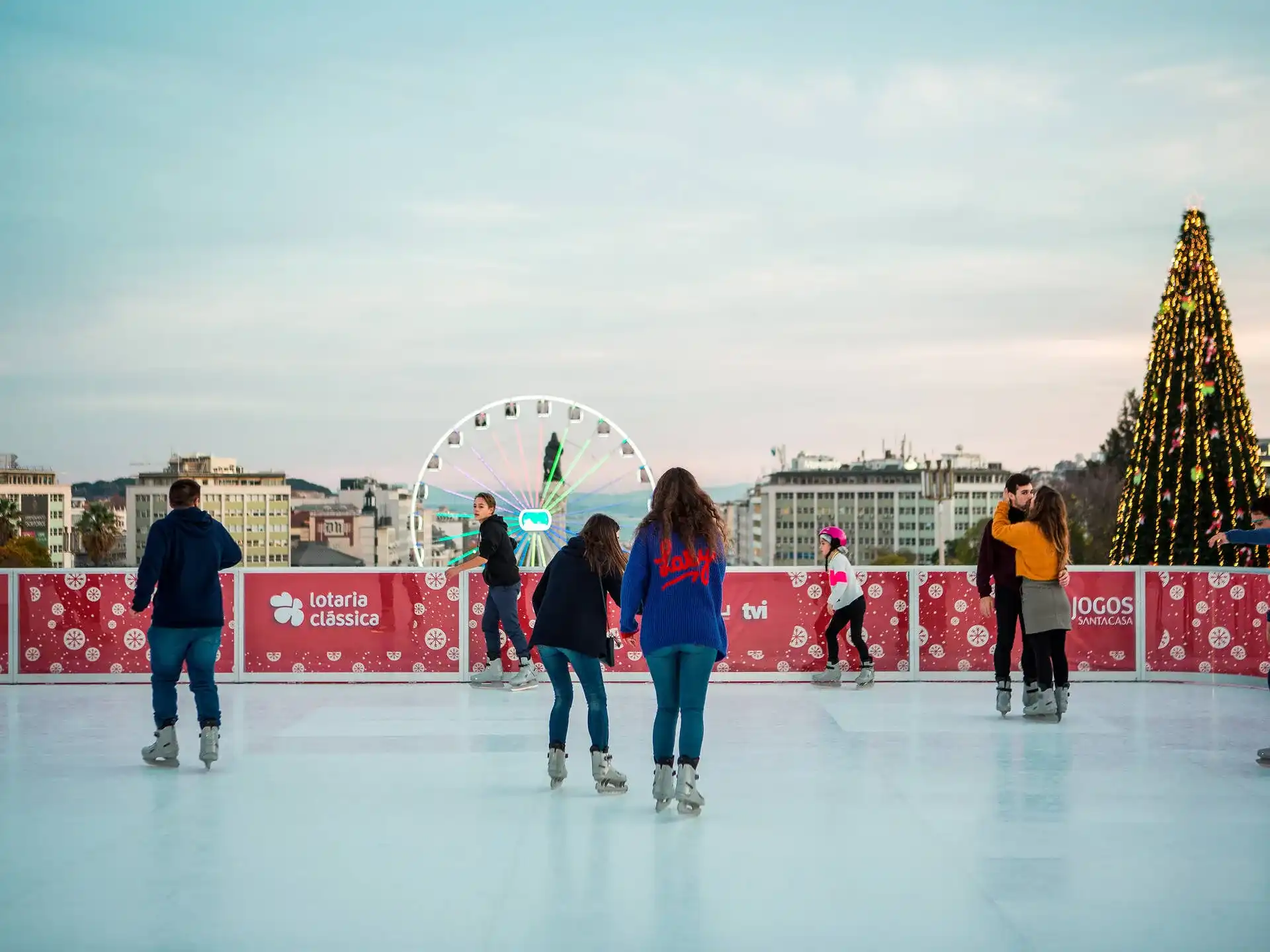 Ice skating rink at Wonderland Lisboa