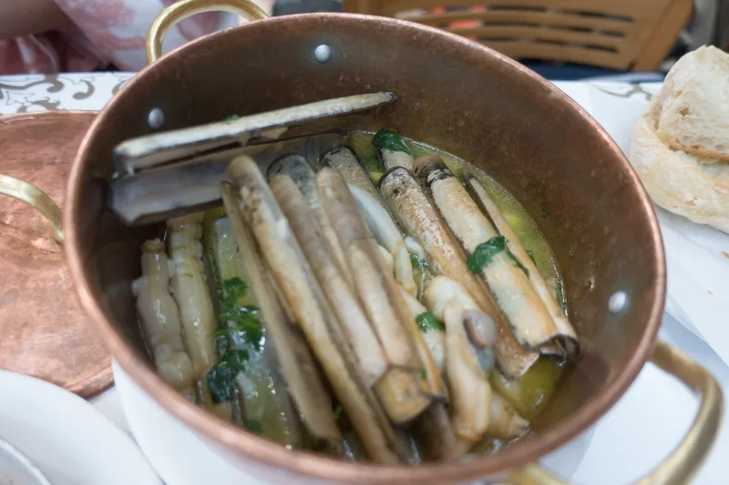 Razor clams served at Cervejaria Ramiro