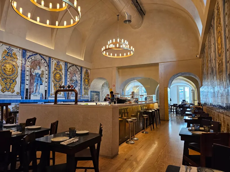 Tiled dining room at Cervejaria Trindade