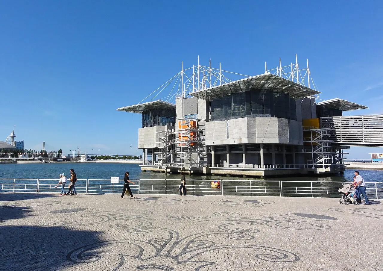 Oceanário de Lisboa beside the riverside promenade in Parque das Nações